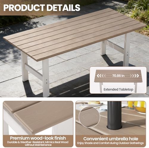 Outdoor Dining Set,7-Piece Pat - Outdoor Furniture Hdpe recension och pris