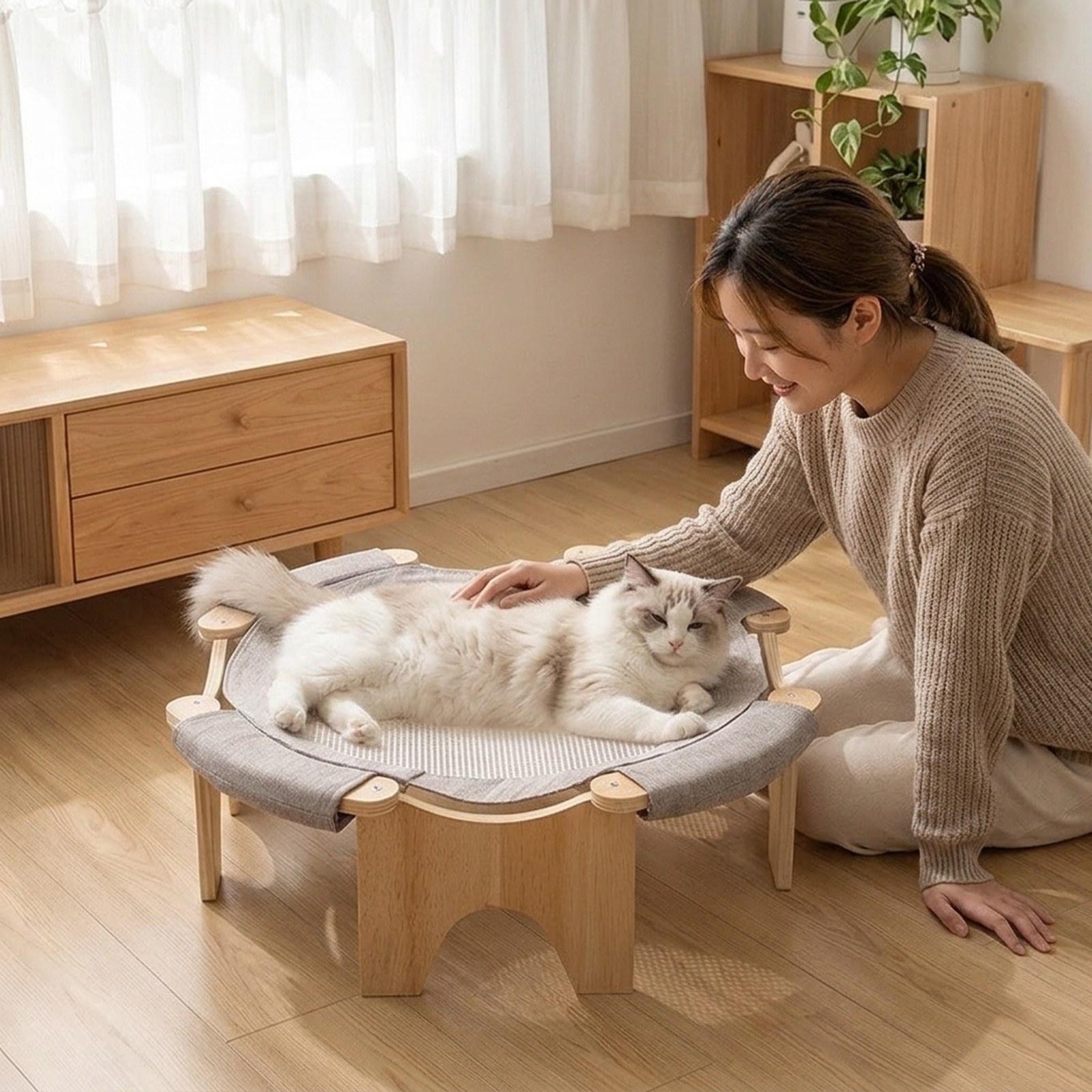 Elevated Pet Bed Wooden Cat Ha - Outdoor Furniture Durable recension och pris