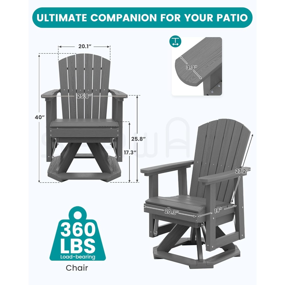 Adirondack Swivel Glider Chair - Outdoor Furniture Hdpe recension och pris