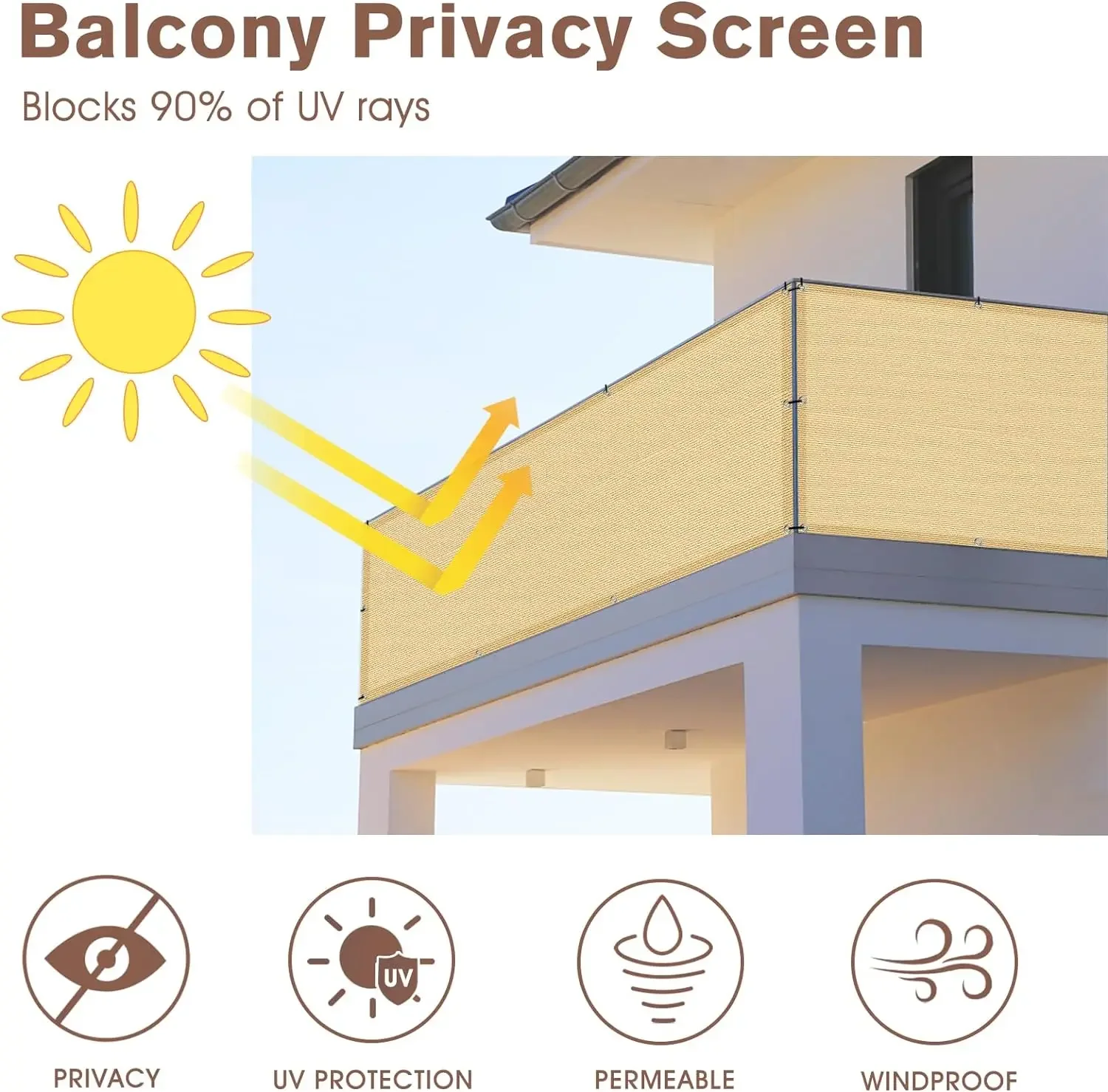 4x1M Balcony Privacy Screen He - Outdoor Furniture Hdpe recension och pris